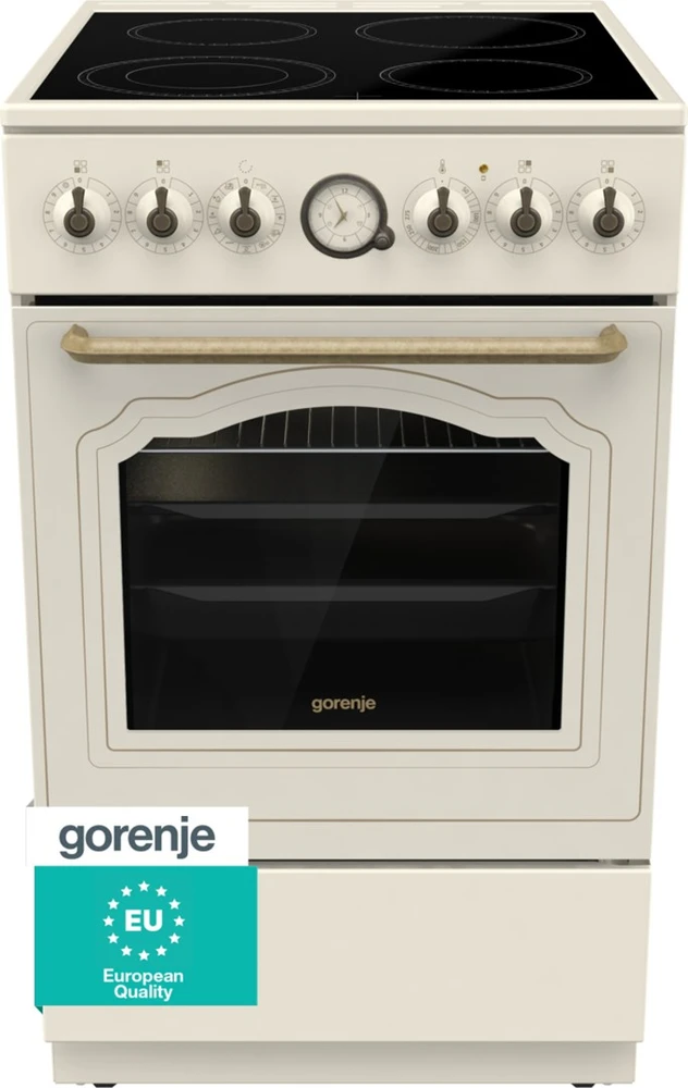 Gorenje | Cooker | GECS5B70CLI | Hob type Vitroceramic | Oven type Electric | rusvai gelsvas | Plotis 50 cm | Gylis 59.4 cm | 70 L