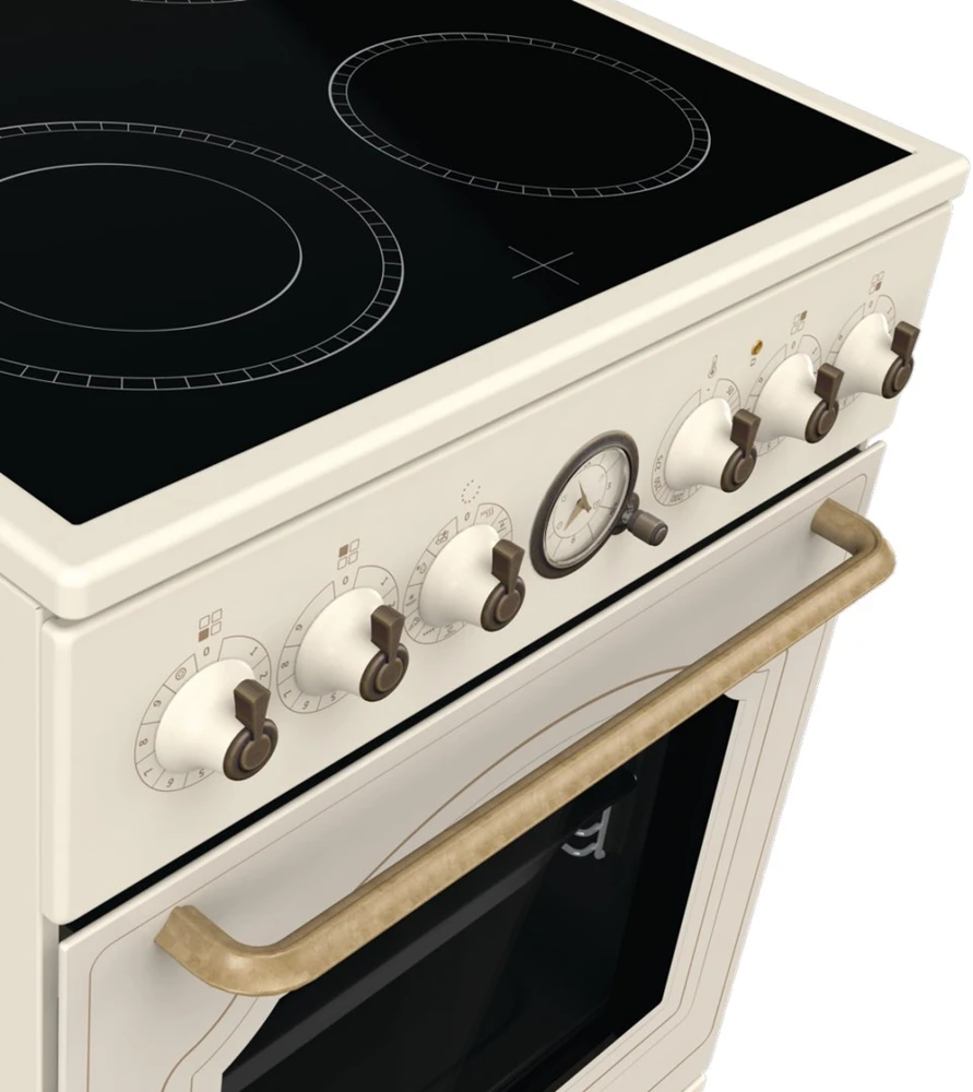 Gorenje | Cooker | GECS5B70CLI | Hob type Vitroceramic | Oven type Electric | rusvai gelsvas | Plotis 50 cm | Gylis 59.4 cm | 70 L