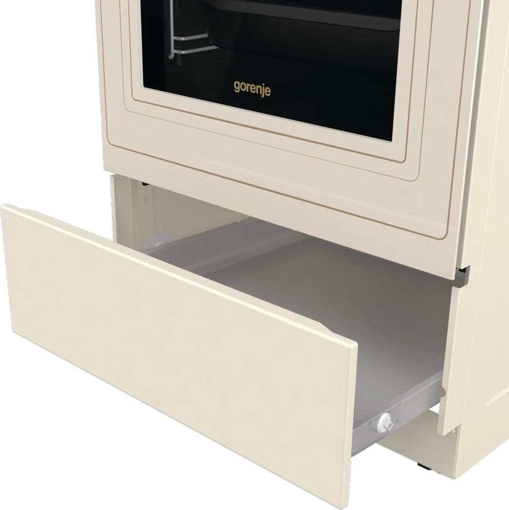 Gorenje | Cooker | GECS5B70CLI | Hob type Vitroceramic | Oven type Electric | rusvai gelsvas | Plotis 50 cm | Gylis 59.4 cm | 70 L