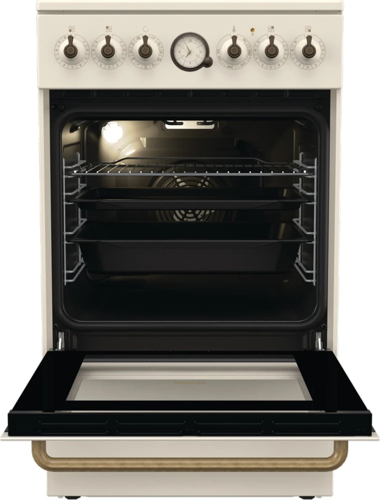 Gorenje | Cooker | GECS5B70CLI | Hob type Vitroceramic | Oven type Electric | rusvai gelsvas | Plotis 50 cm | Gylis 59.4 cm | 70 L