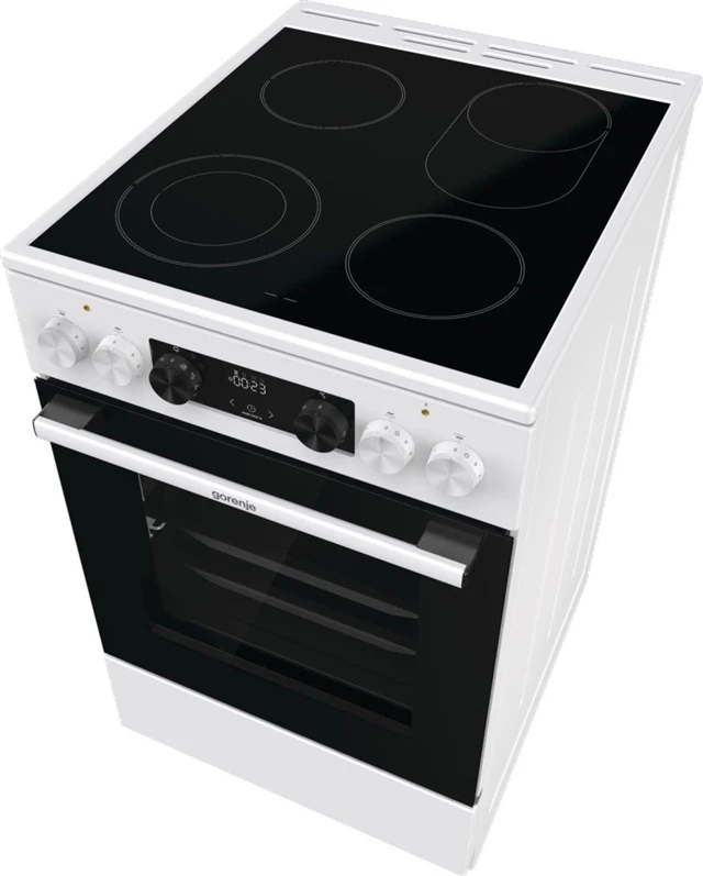 Viryklė Gorenje | Cooker | GECS5C70WA | Hob type Vitroceramic | Oven type Electric | Baltas | Plotis 50 cm | Grilling | LED | Gylis 59.4 cm | 70 L