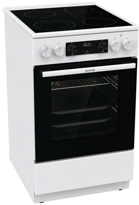 Viryklė Gorenje | Cooker | GECS5C70WA | Hob type Vitroceramic | Oven type Electric | Baltas | Plotis 50 cm | Grilling | LED | Gylis 59.4 cm | 70 L