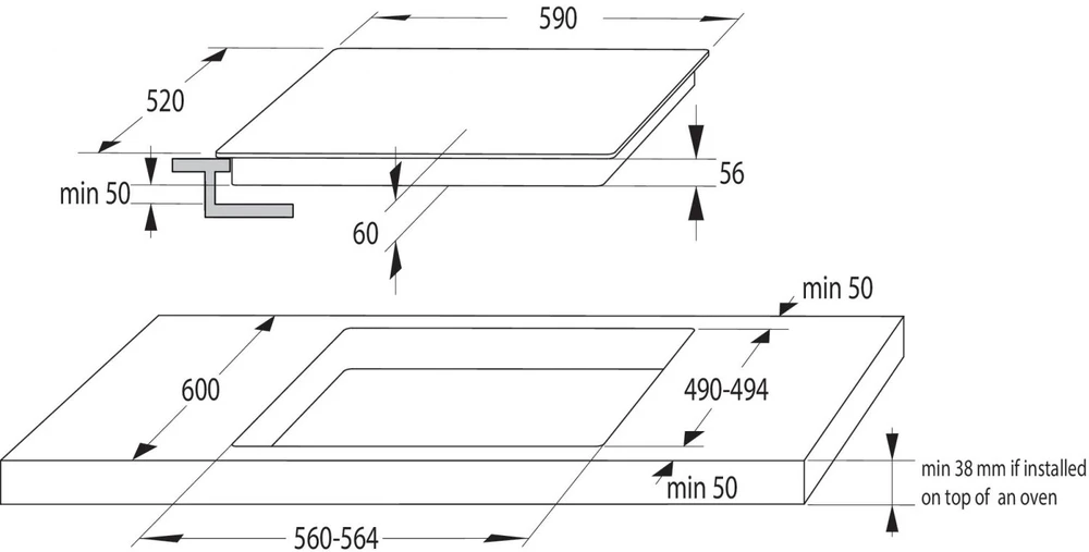 Įmontuojama inducinė kaitlentė Gorenje GI6401BCE