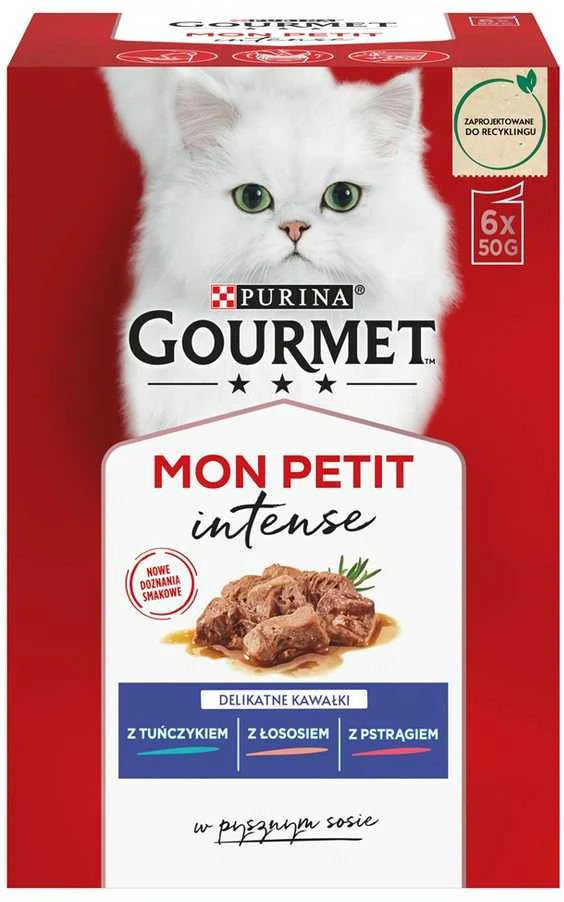 Purina Nestle Drėgnas Kačių Maistas - Gourmet Mon Petit Žuvies Mišinys 6 x 50 g