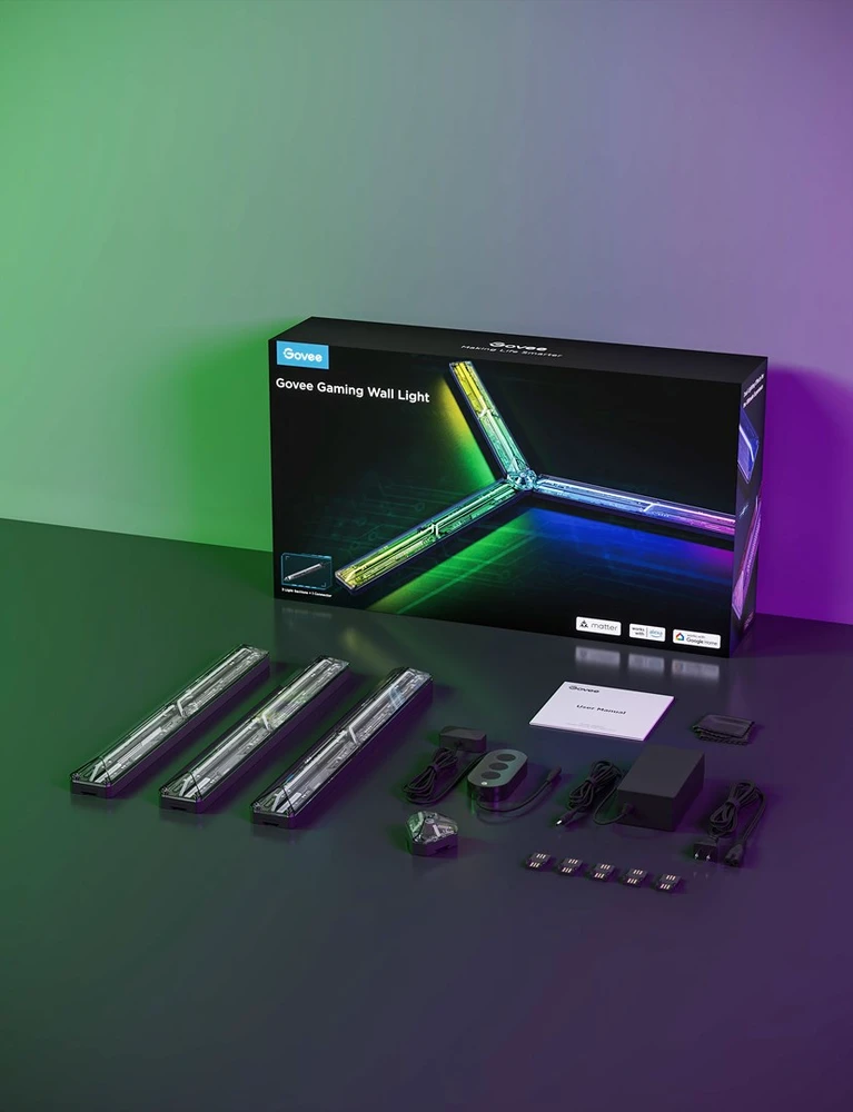 Govee H6063 žaidimų sieninis šviestuvas | Oświetlenie LED | RGBIC, 2,4 GHz Wi-Fi + Bluetooth