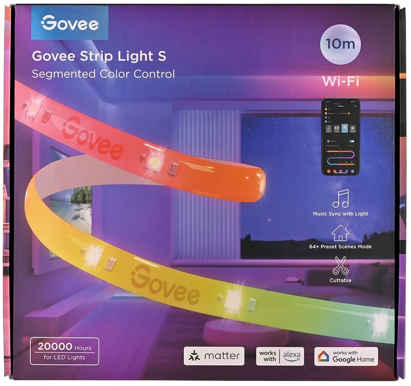 „Govee Strip Light S“ segmentuota išmanioji juostelės formos šviesa su „Wi-Fi“ / „Bluetooth“ 36 W