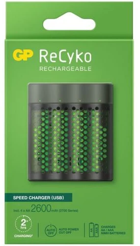 GP Baterija Charger M451 with 4x AA Rechargable batteries, 2700 mAh, 1.2V, Juodas EU