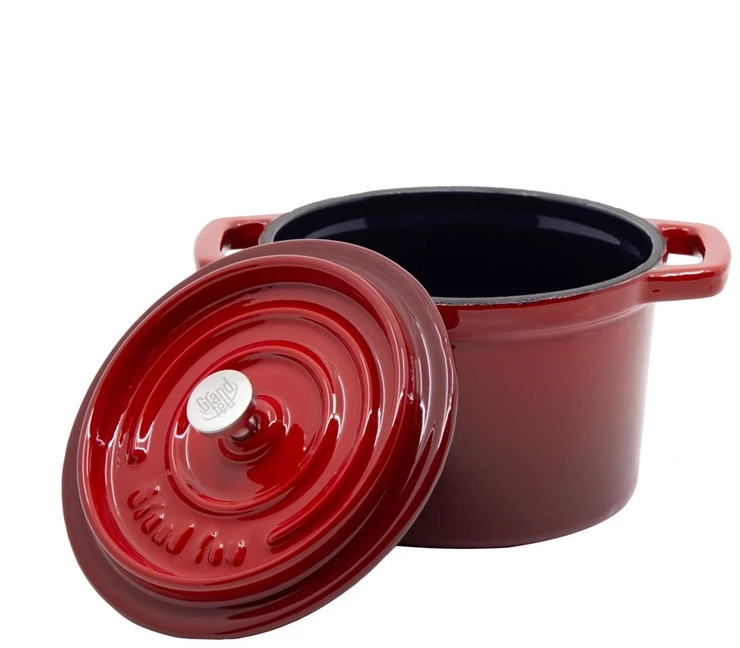 Sourcing Emaliuotas ketaus mini puodas, raudonas, 0,65 l.