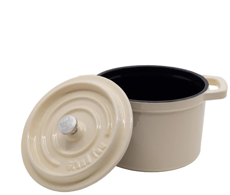 Sourcing Emaliuotas ketaus mini puodas, baltas, 0,65 l.