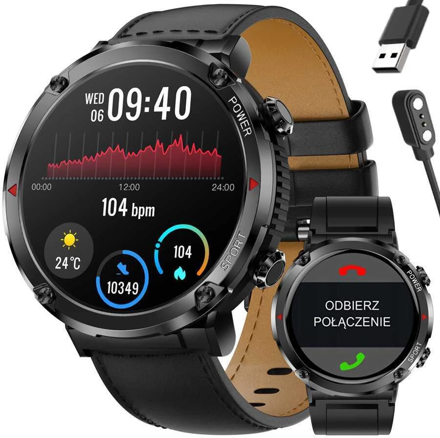 Išmanusis laikrodis MĘSKI GRAVITY GT21-3 - BLUETOOTH CALL, DODATKOWY PASEK (sg025c)
