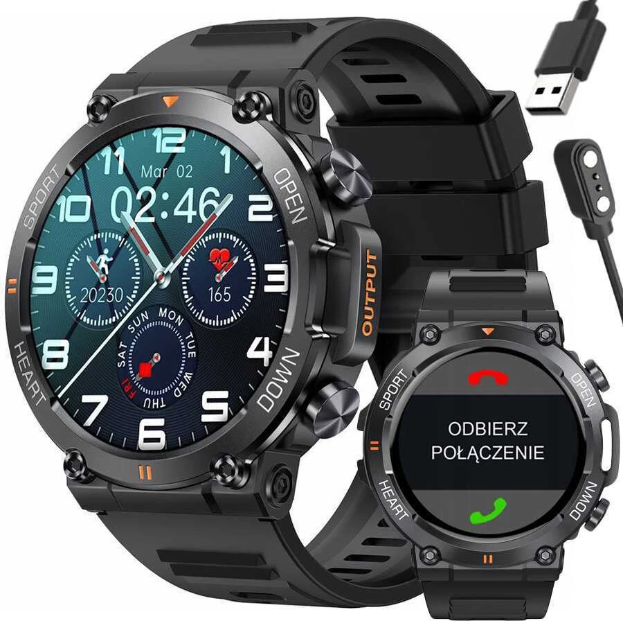 Išmanusis laikrodis Gravity GT7-1 Pro, Juodos spalvos