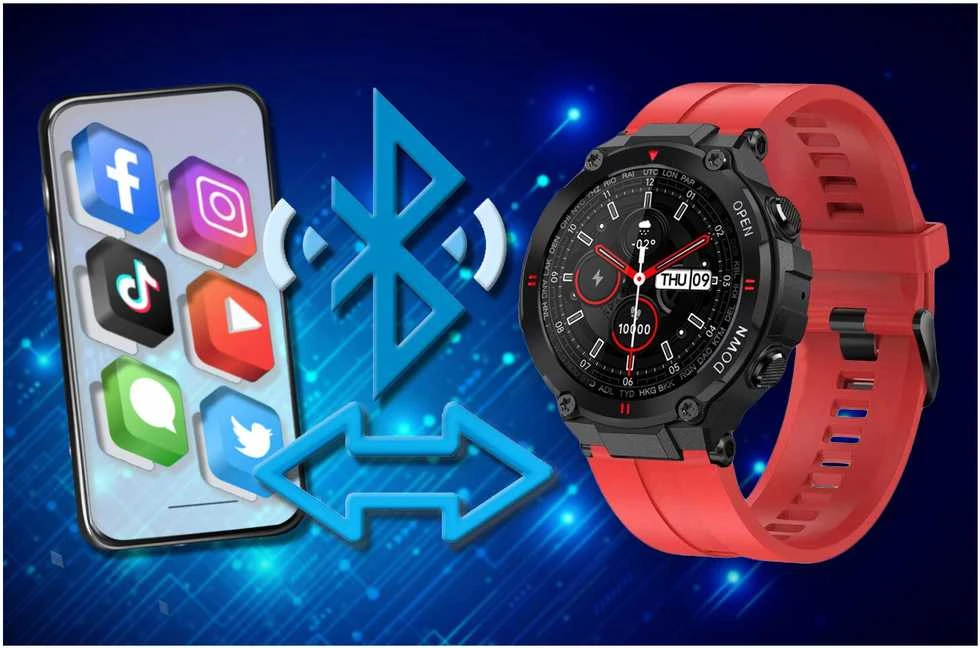 Išmanusis laikrodis Gravity GT7-5, Juodos spalvos korpusas su raudonos spalvos dirželiu