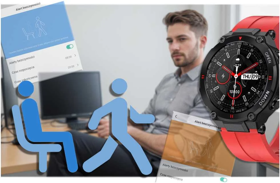 Išmanusis laikrodis Gravity GT7-5, Juodos spalvos korpusas su raudonos spalvos dirželiu