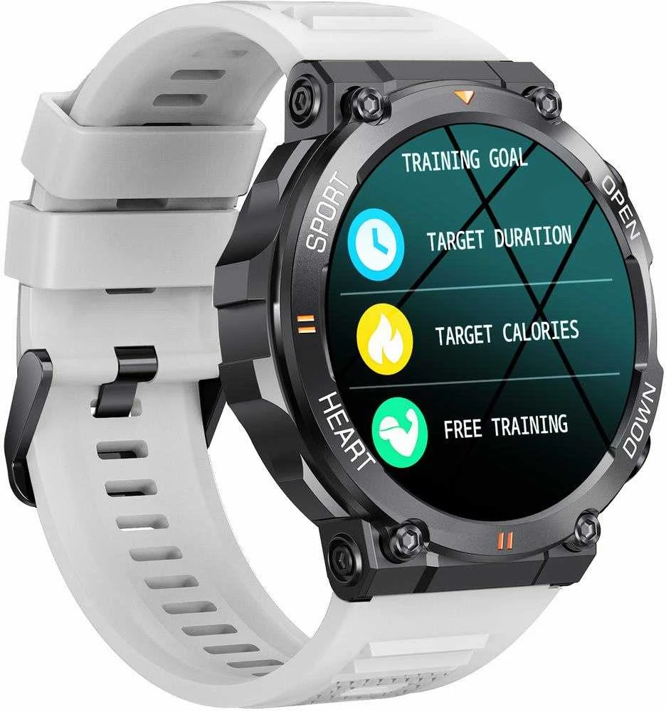 Išmanusis laikrodis Gravity GT7-6 Pro, Juodos spalvos korpusas su baltos spalvos dirželiu