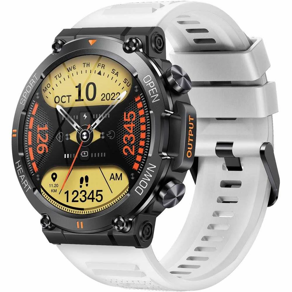 Išmanusis laikrodis Gravity GT7-6 Pro, Juodos spalvos korpusas su baltos spalvos dirželiu