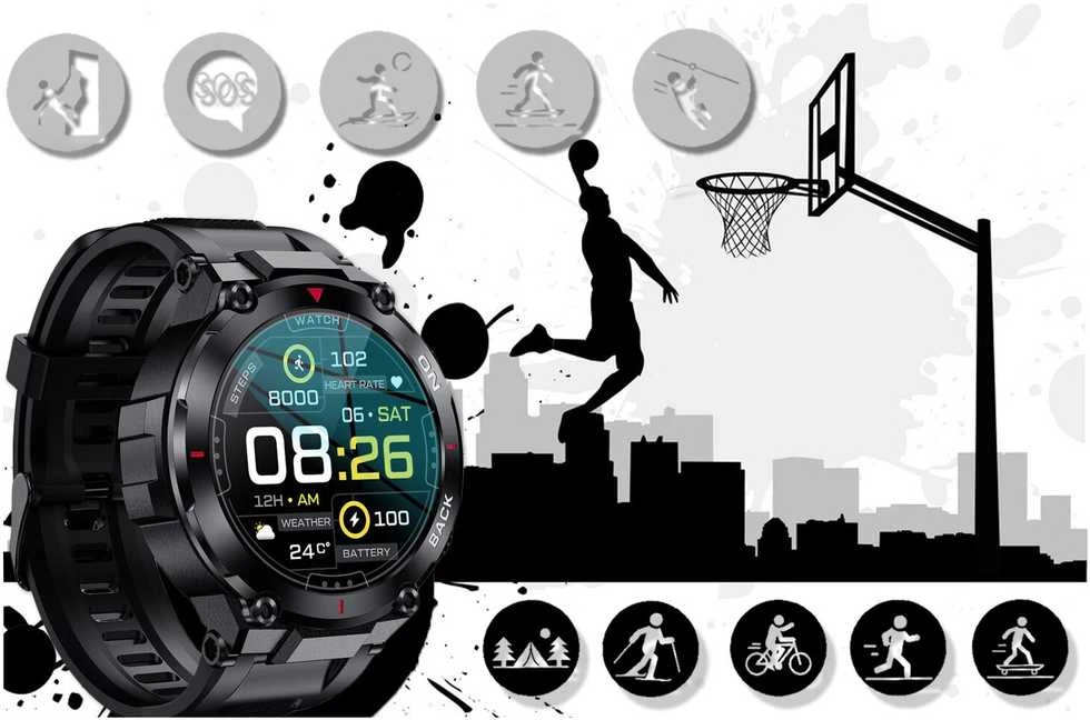 Išmanusis laikrodis Gravity GT8-1, Juodos spalvos