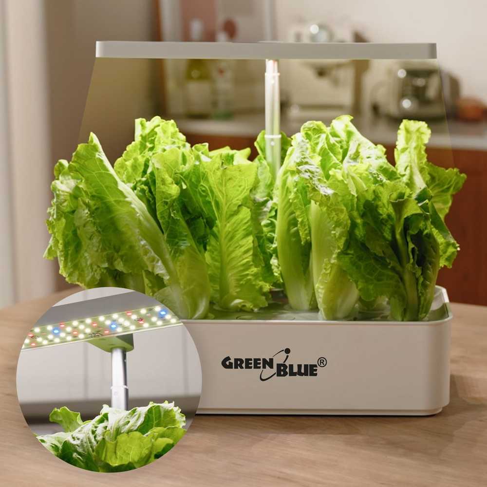 „GreenBlue“ išmanioji kambarinių augalų auginimo sistema, išmanusis vazonas, 4 l talpa, 12 augalų, pilno spektro LED, GB133