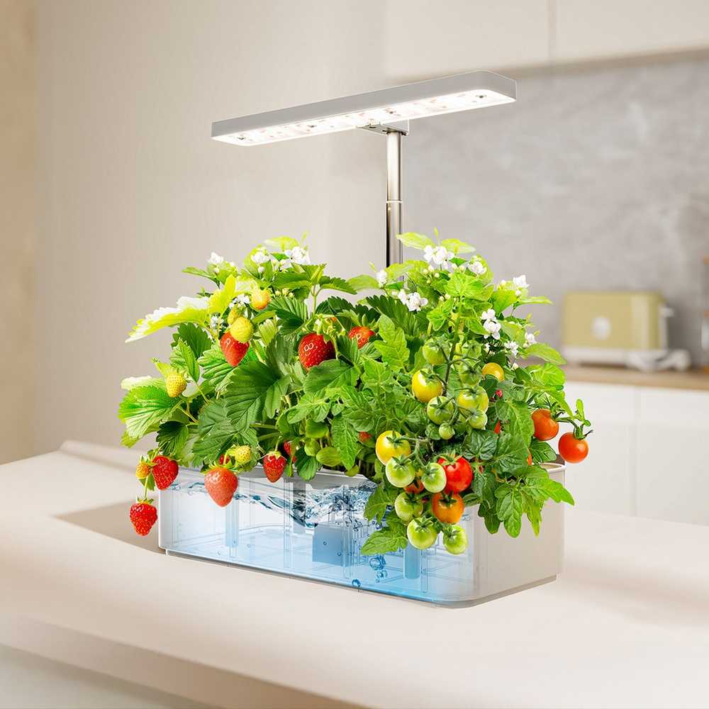 „GreenBlue“ išmanioji kambarinių augalų auginimo sistema, išmanusis vazonas, 4 l talpa, 12 augalų, pilno spektro LED, GB133