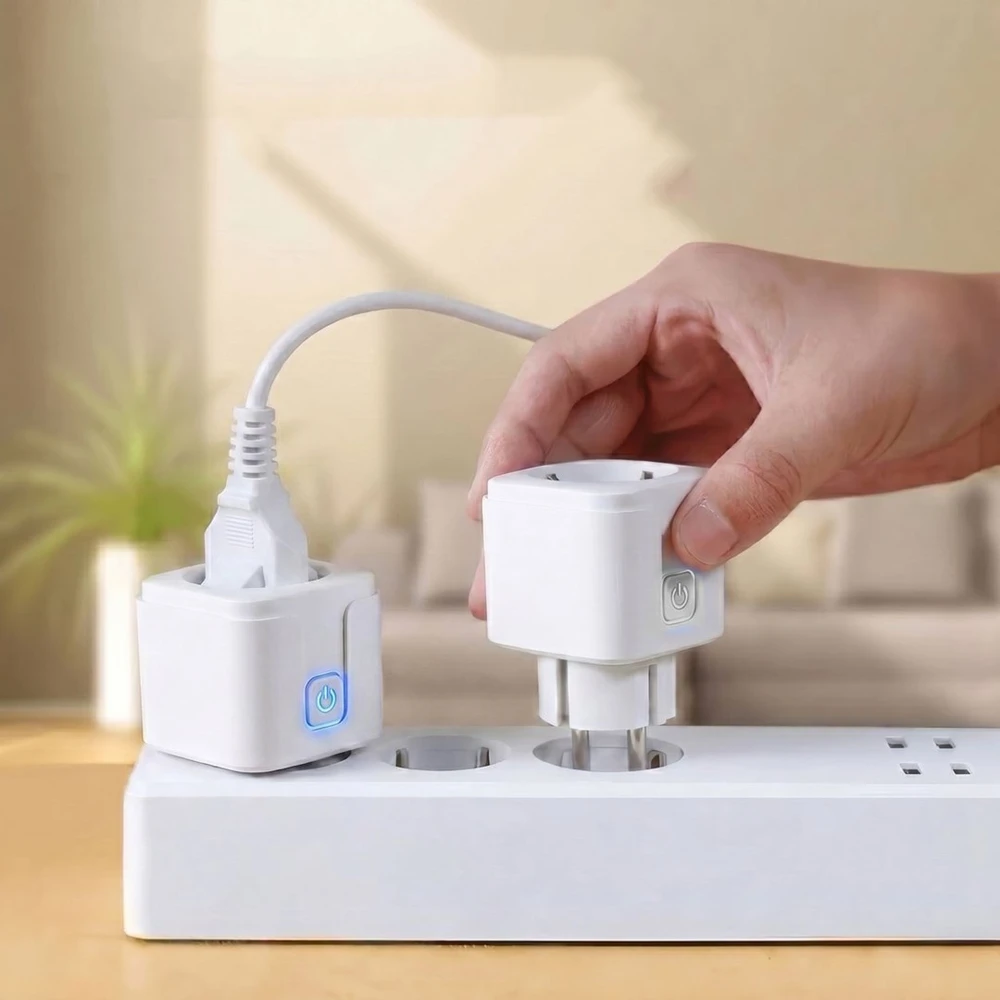 „GreenBlue“ nuotolinio valdymo „WiFi“ lizdas, „Android“ / „iOS“ / „Alexa“ / „Google Home“, laikmatis, vatmetras, maks. 16 A / 3840 W, GB735 W