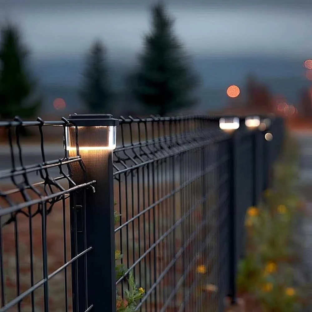 „GreenBlue“ saulės energija varomas LED stulpinis šviestuvas, 100 x 100 mm, voko formos stogelis, 3200 K, GB128 WW