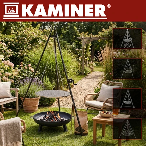 Kaminer 190x70cm Tripod Garden Grilis