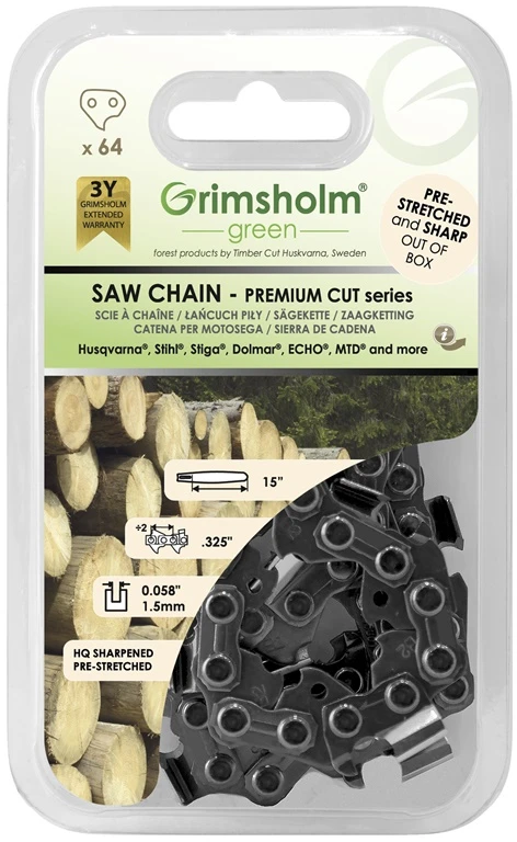 Grimsholm Grandininių pjūklų grandinė CUT64, 0.325″, 64