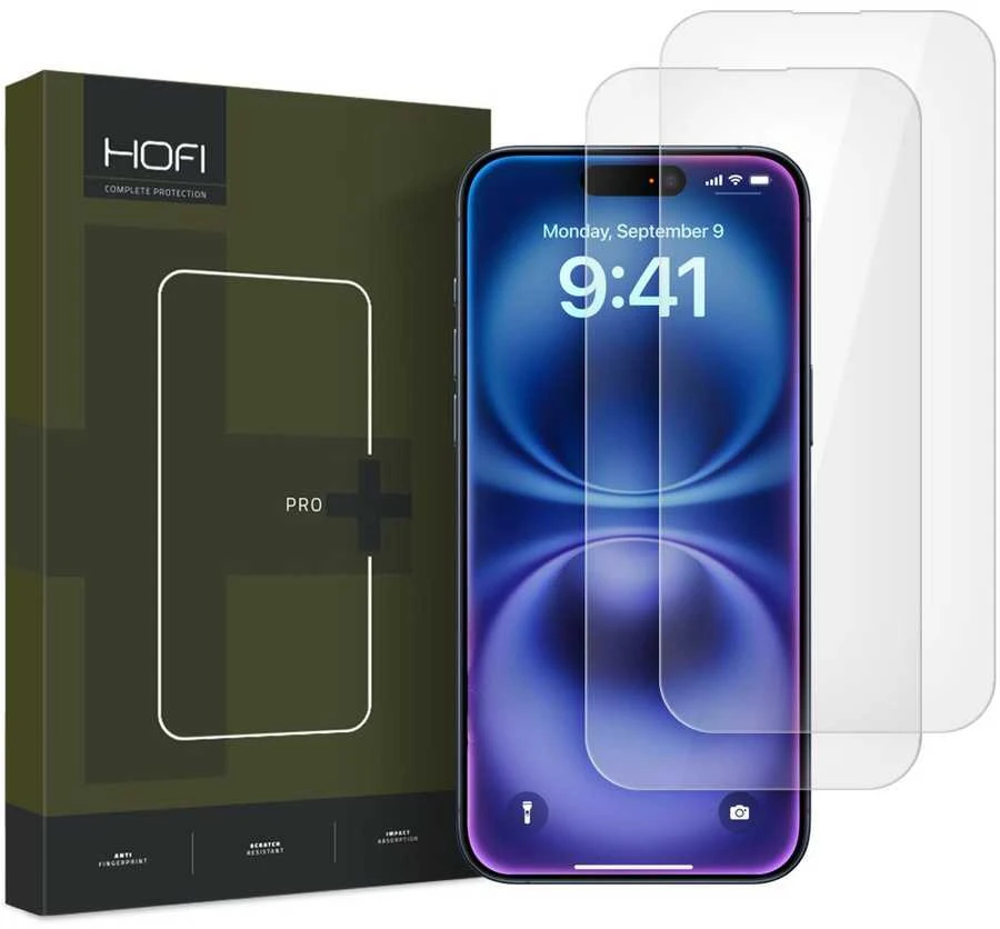 Apsauginis stiklas Apple iPhone 16 HOFI Glass Pro+ 2-pack Clear
