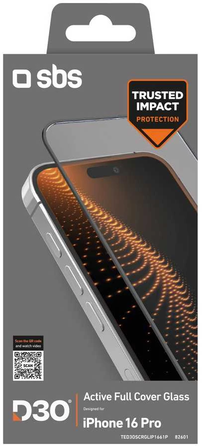 SBS Apsauginis stiklas D3O su rėmeliu Apple iPhone 16 Pro