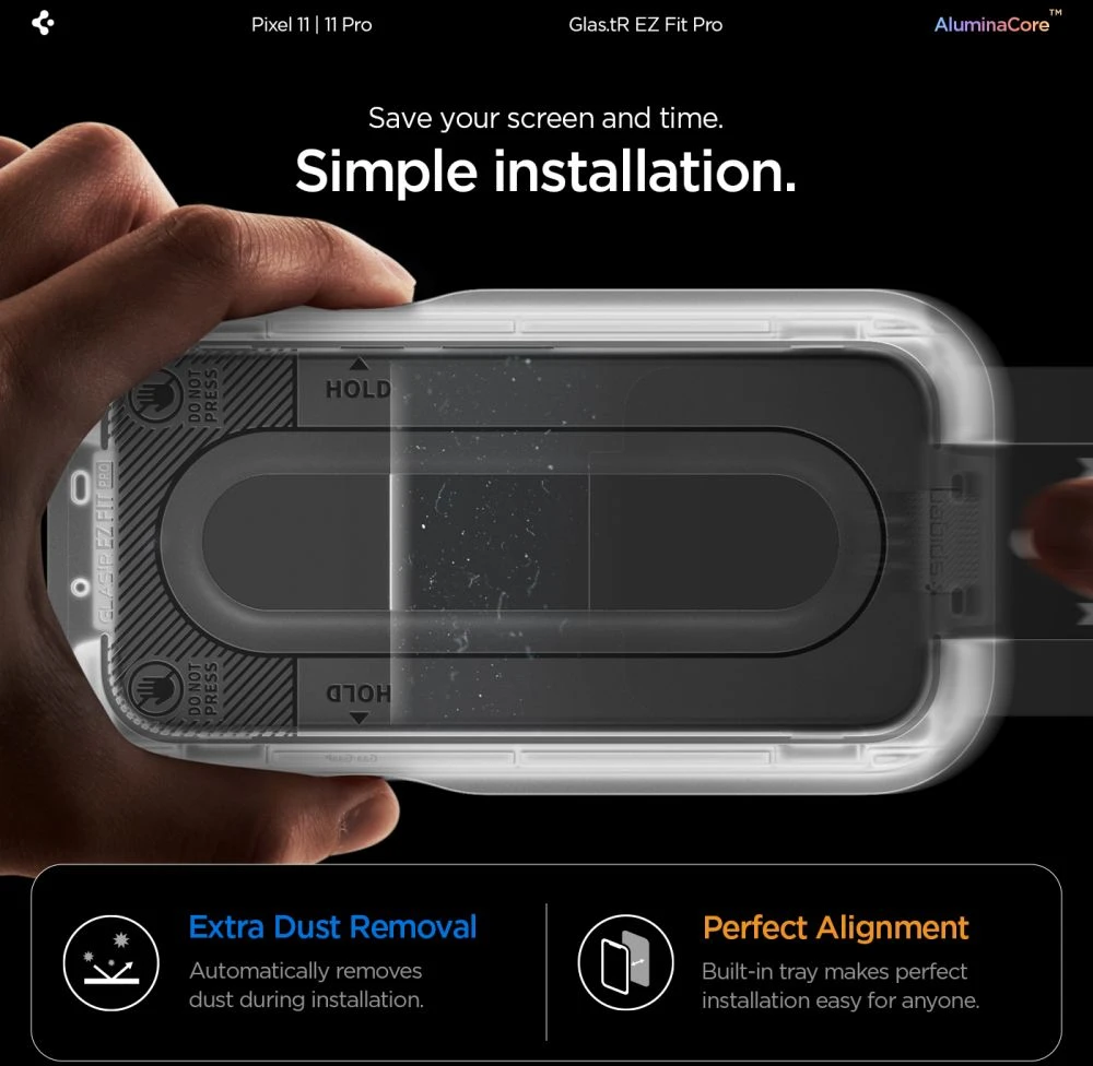 GRŪDINTAS STIKLAS SPIGEN GLAS.TR EZ FIT PRO AC 2-PACK GOOGLE PIXEL 11 / 11 PRO SKAIDRUS