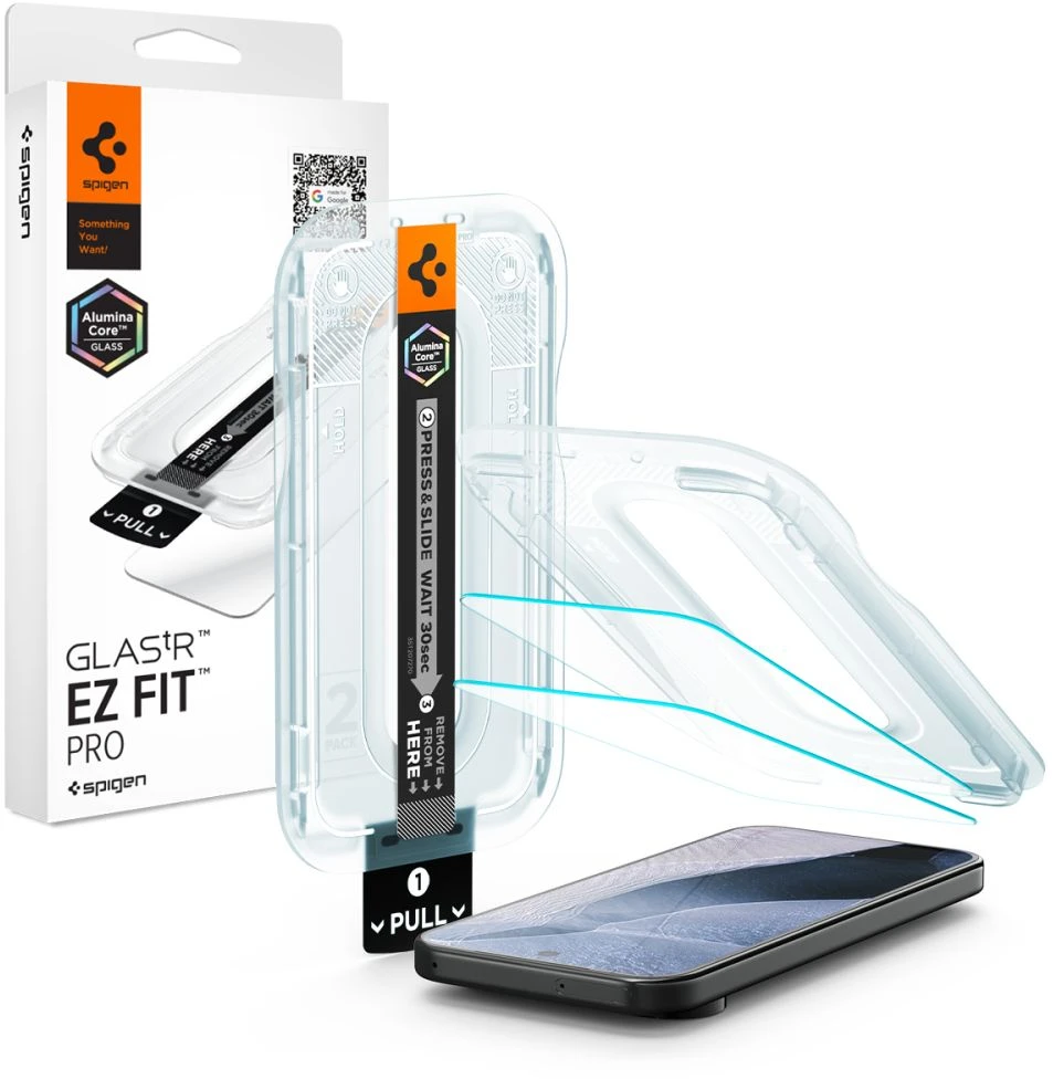 GRŪDINTAS STIKLAS SPIGEN GLAS.TR EZ FIT PRO AC 2-PACK GOOGLE PIXEL 11 / 11 PRO SKAIDRUS