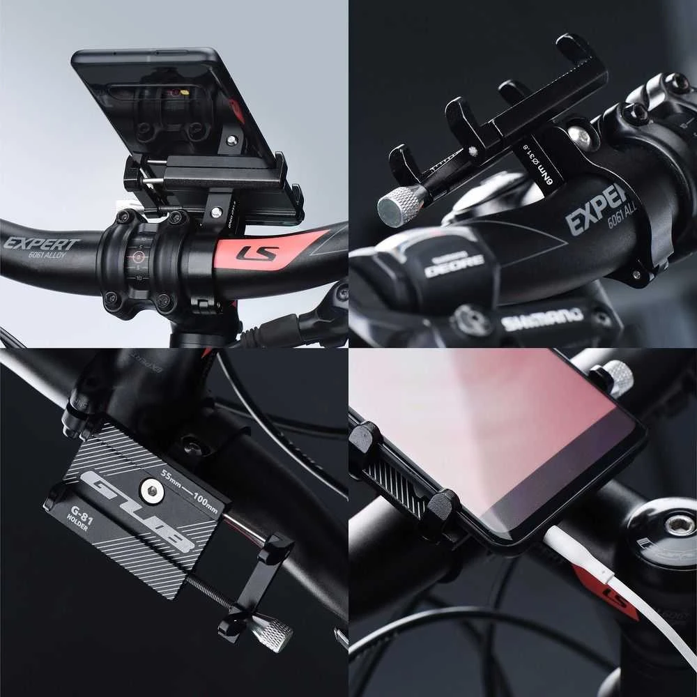 GUB bike holder for mobile phone G81 Aliuminio juodas