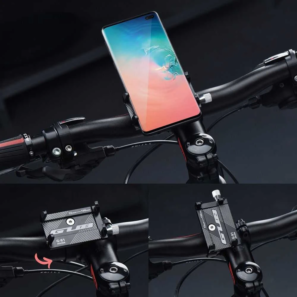 GUB bike holder for mobile phone G81 Aliuminio juodas