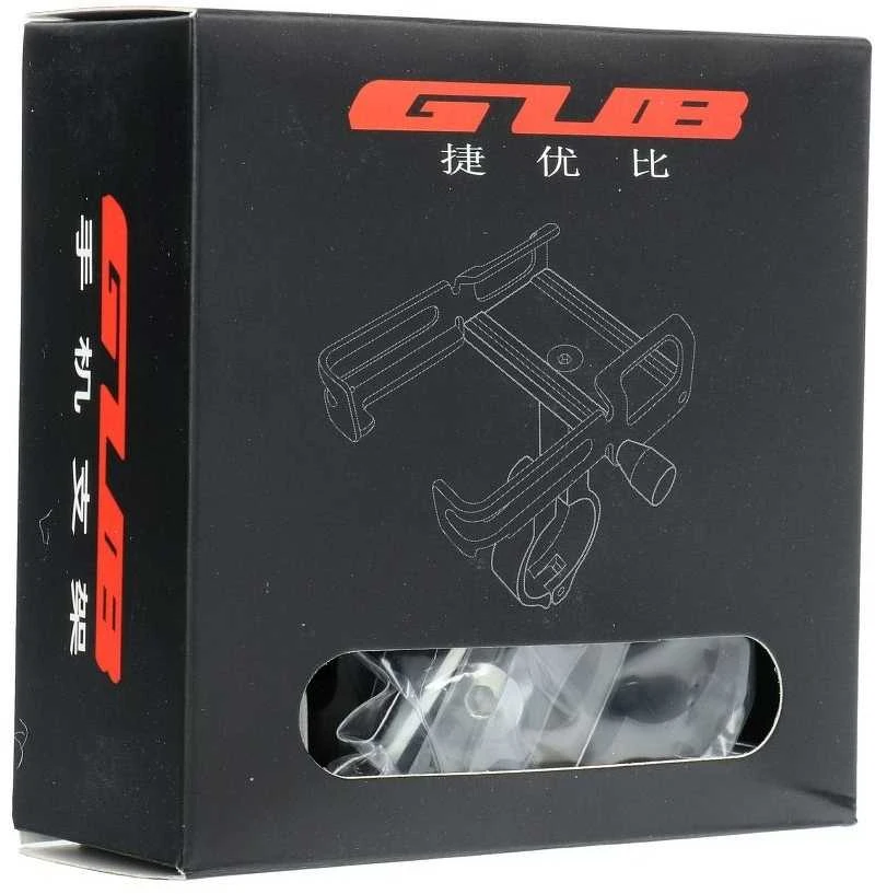 GUB bike holder for mobile phone + silicone bandage P10 Aliuminio juodas