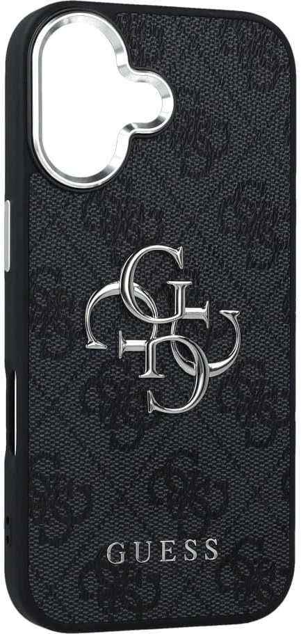 GUESS case for IPHONE 17 GUHCP17SP4G4SMCK (4G PU Odinis dėklas with Big 4G and Classic Logo and Sidabrinis Metal Camera Frame) juodas