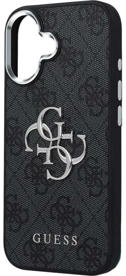 GUESS case for IPHONE 17 GUHCP17SP4G4SMCK (4G PU Odinis dėklas with Big 4G and Classic Logo and Sidabrinis Metal Camera Frame) juodas
