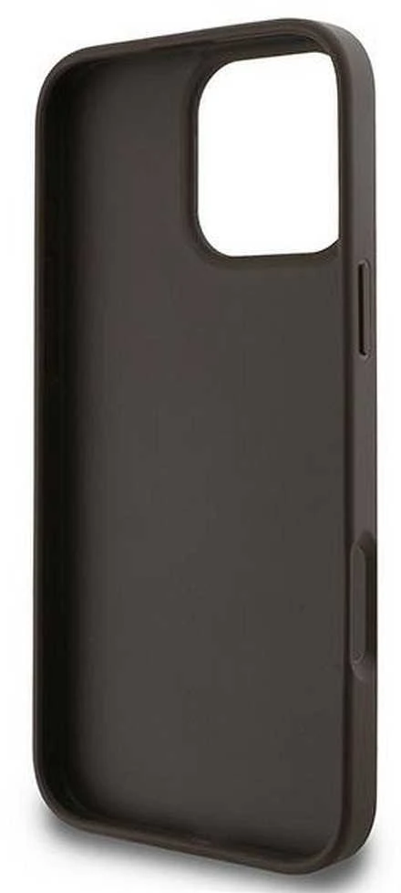 GUESS dėklas skirtas Apple iPhone 16 Pro GUHCP16L4GMGBR (4G PU Big Logo) rudos spalvos