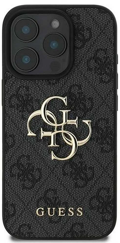 GUESS dėklas skirtas Apple iPhone 16 Pro GUHCP16L4GMGGR (4G PU Big Logo) juodos spalvos