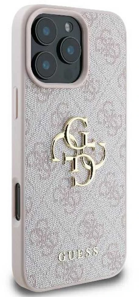 GUESS dėklas skirtas Apple iPhone 16 Pro Max GUHCP16X4GMGPI (4G PU Big Logo) rožinės spalvos