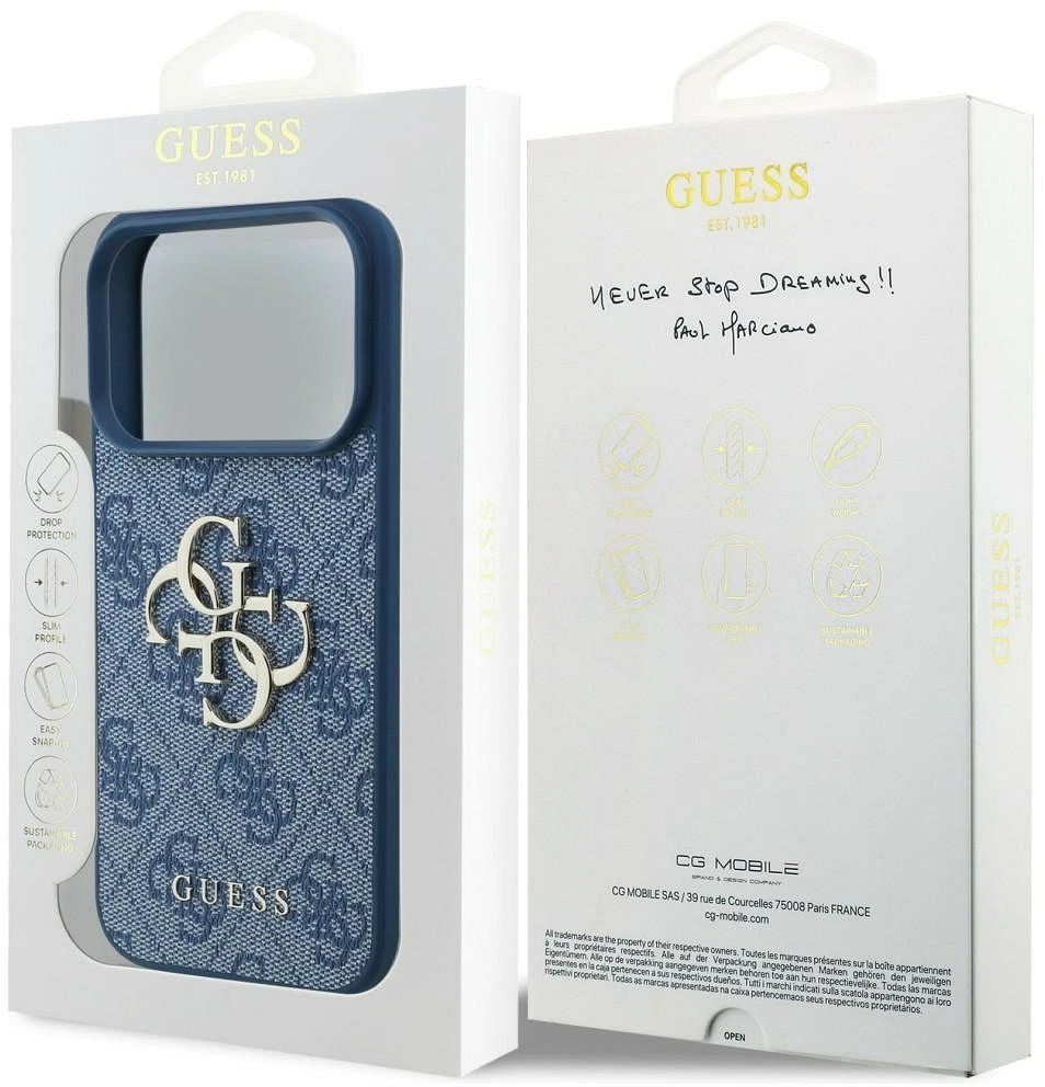 Dėklas GUESS case for IPHONE 18 Pro/17 Pro (4G Big Logo) ruda