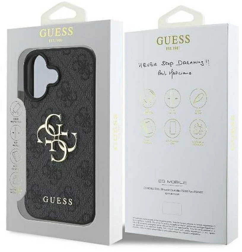 Guess 4G Big Logo Apple iPhone 16 – dėklas telefonui juodos spalvos