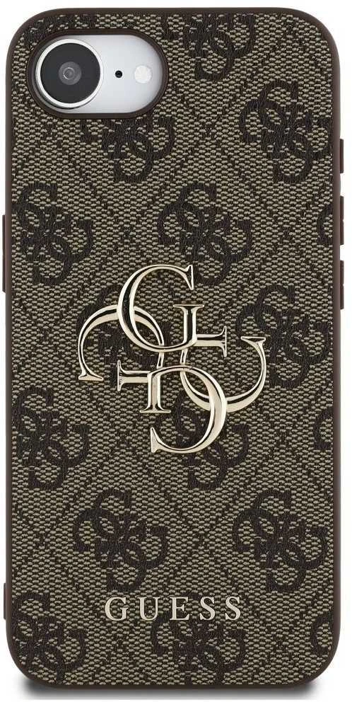 Guess PU 4G Metal Logo Apple iPhone 16e dėklas telefonui rudos spalvos