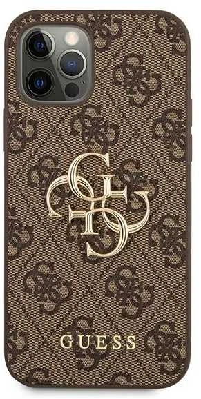 Dėklas Guess GUHCP12M4GMGBR skirtas Apple iPhone 12/12 Pro 6.1", rudas