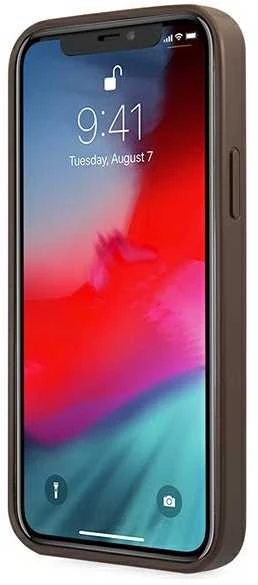 Dėklas Guess GUHCP12M4GMGBR skirtas Apple iPhone 12/12 Pro 6.1", rudas