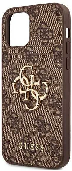 Dėklas Guess GUHCP12M4GMGBR skirtas Apple iPhone 12/12 Pro 6.1", rudas