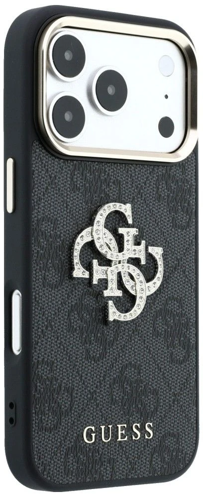 Dėklas Guess Case for IPHONE 18 Pro /17 Pro (Big Strass Logo 4G) ruda
