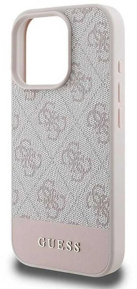 Guess 4G Bottom Stripe Apple iPhone 16 Pro Max – dėklas telefonui rožinės spalvos