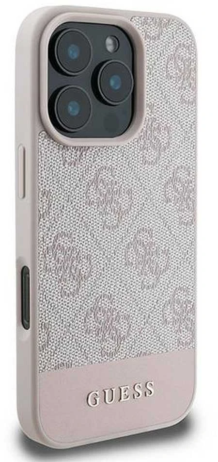 Guess 4G Bottom Stripe Apple iPhone 16 Pro Max – dėklas telefonui rožinės spalvos