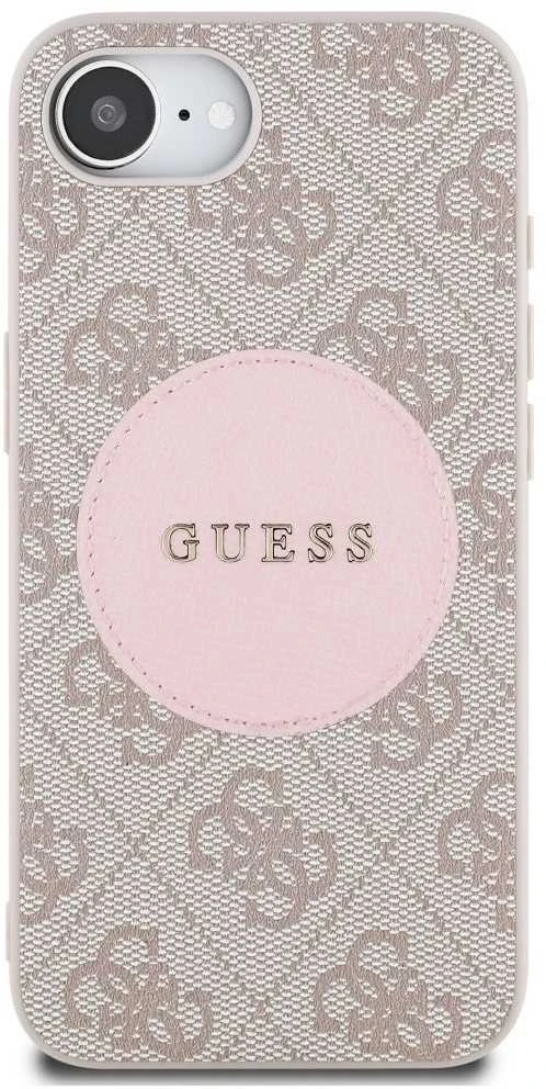 Guess 4G Circle Classic Logo MagSafe dėklas iPhone 16e - rožinis