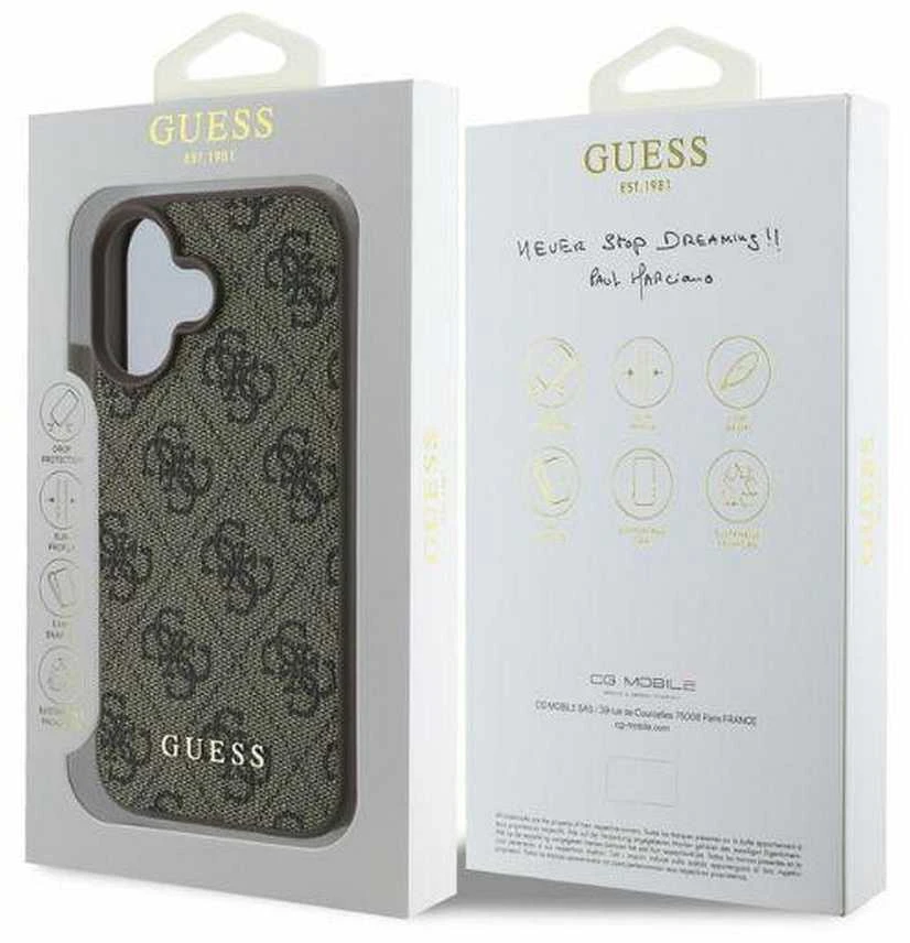 Guess GUHCP16SG4GFBR Apple iPhone 16 6.1″ rudos spalvos kietas dėklas 4G Classic