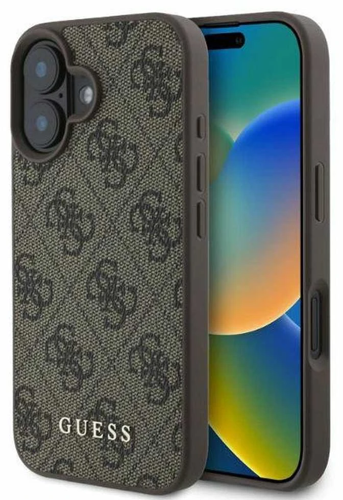 Guess GUHCP16SG4GFBR Apple iPhone 16 6.1″ rudos spalvos kietas dėklas 4G Classic